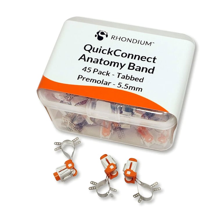 Rhondium QuickConnect Anatomy Band, Tabbed, 5.5mm Small, 45/Pk