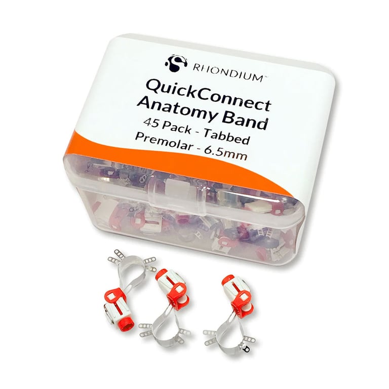 Rhondium QuickConnect Anatomy Band, Tabbed, 6.5mm Small, 45/Pk