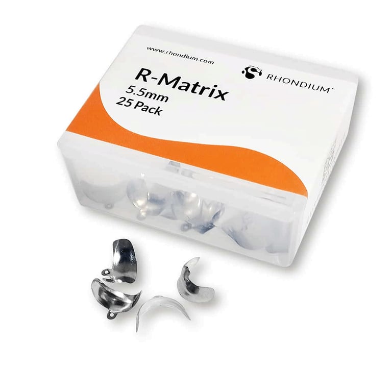 Rhondium R-Matrix 5.5mm Pre-Contoured Matrix Band, 25/Pk