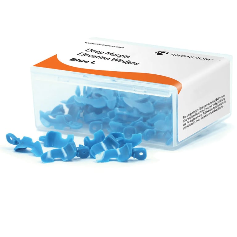 Rhondium Deep Margin Elevation / Cementing Wedges, Large, Blue, 50/Pk. Includes: 25 each - blue