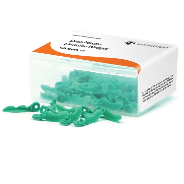 Rhondium Deep Margin Elevation / Cementing Wedges, Medium, Green, 50/Pk. Includes: 25 each - green