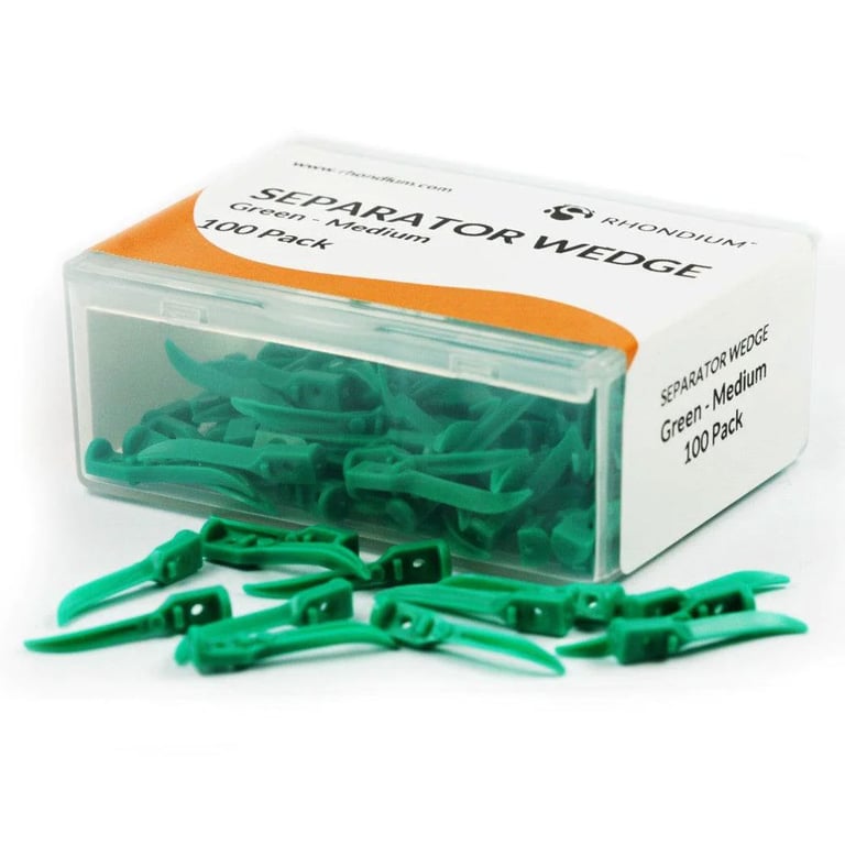 Rhondium Separator Wedge, Medium, Green, 100/Pk