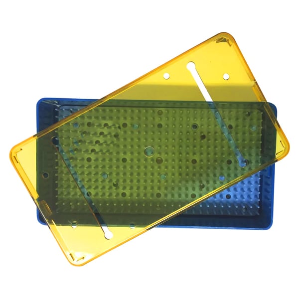 SteriBest Micro Instrument Tray - 7.5" x 4" x 1.5". Consists of Base, Lid, and Mat. Advanced