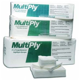 MultiPly 4" x 4" 8-ply Non-Woven Sponges 2000/Cs. Non-Sterile Rayon/Poly Sponges