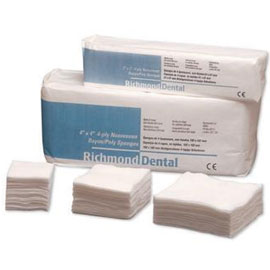 Richmond 2" x 2" Non-Woven Poly/Rayon Sponges 5000/Cs. 4-ply Non-Sterile