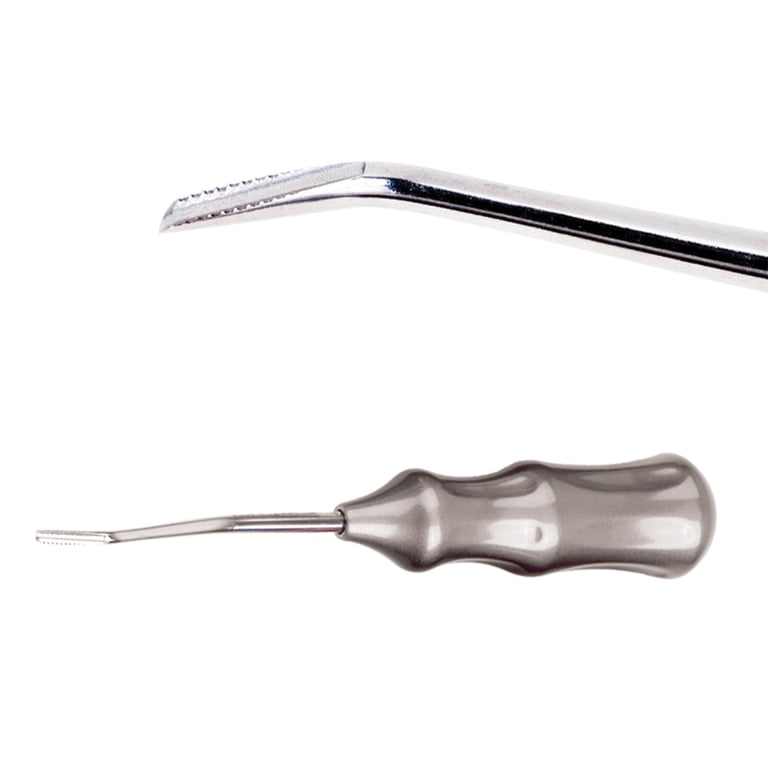Eaz Out 3.0mm Stainless Steel Luxator, Angled, Gray, 1/Pk. Designed for use on upper molars during