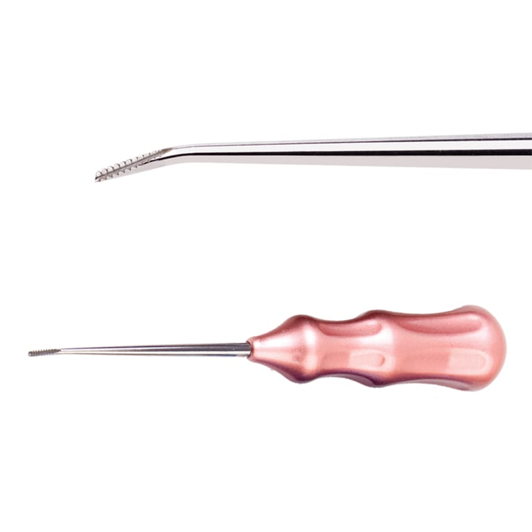 Eaz Out 2.0mm Stainless Steel Extractor, Curved, Coral, 1/Pk. Designed to reduce trauma to soft
