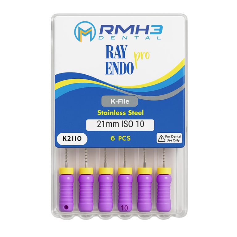RayEndo Pro K-Files, 21mm, #10, 6/Box
