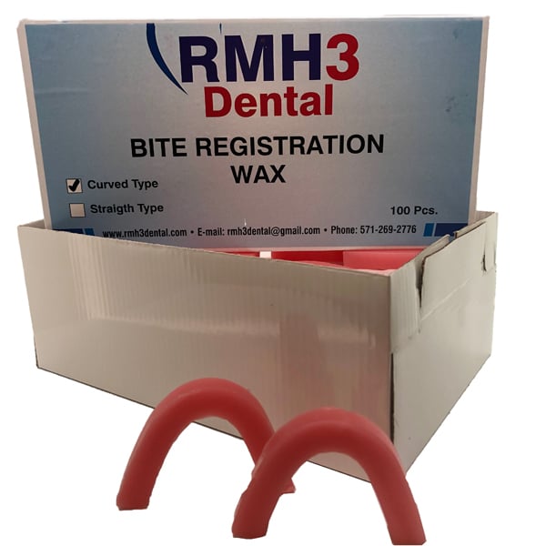 RMH3 Dental Bite Registration Blocks, Curved, 100/Pk (about 1kg). Excellent bite registration