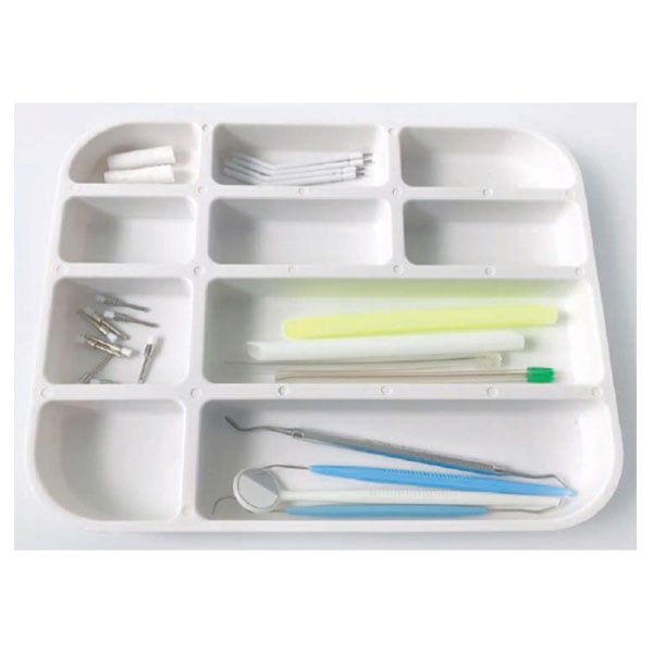 RMH3 Dental Cabinet Plastic Tray - 11.22" X 9.05", White, Autoclavable, 1/Pk