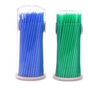 RMH3 Dental Regular Micro Applicator Brushes, Green/Blue, 4 Packs of 100 Applicators