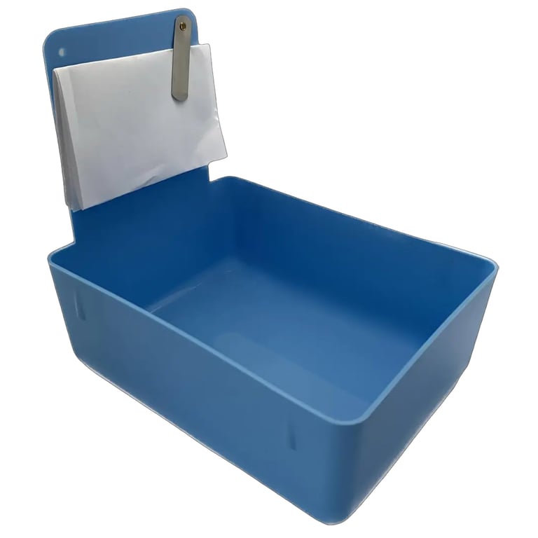 RMH3 Dental Work Pan with Clip Holder, 7" x 5" x 2-1/2", Blue, 12/Box