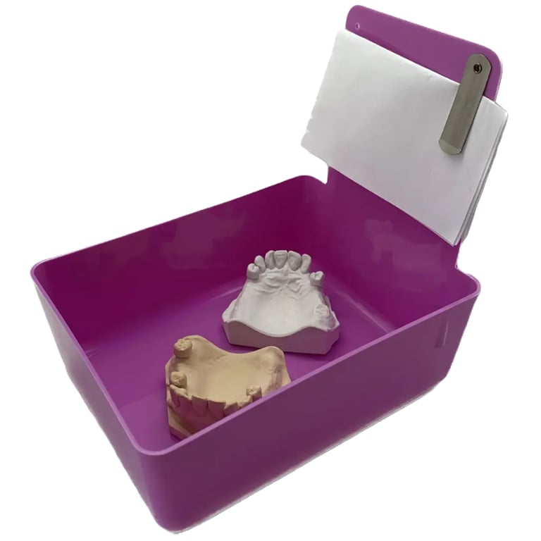 RMH3 Dental Work Pan with Clip Holder, 7" x 5" x 2-1/2", Purple, 12/Box
