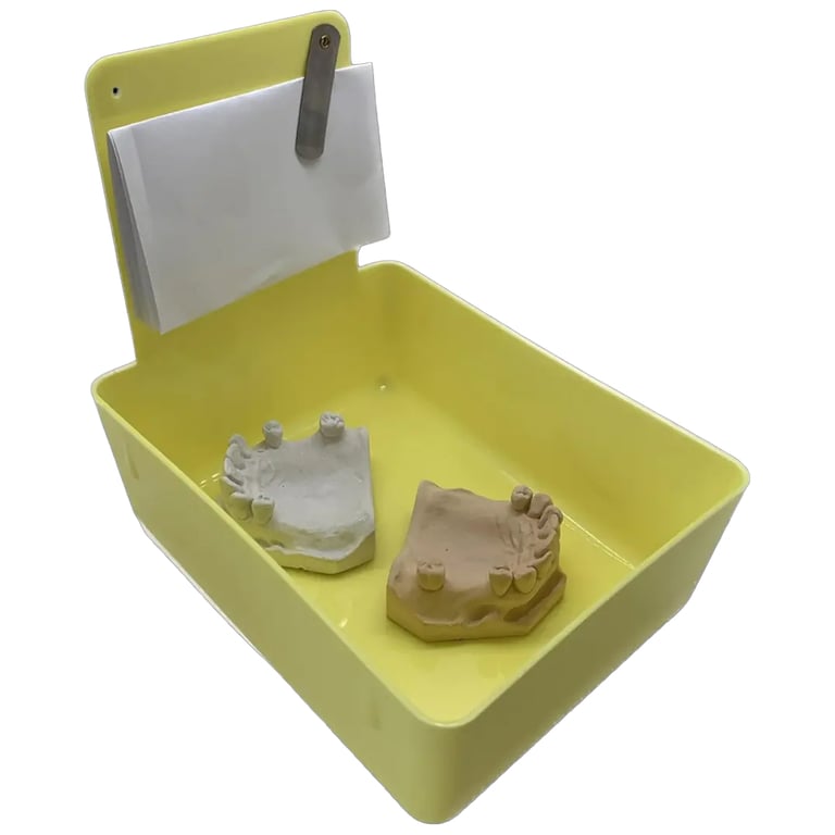 RMH3 Dental Work Pan with Clip Holder, 7" x 5" x 2-1/2", Yellow, 12/Box