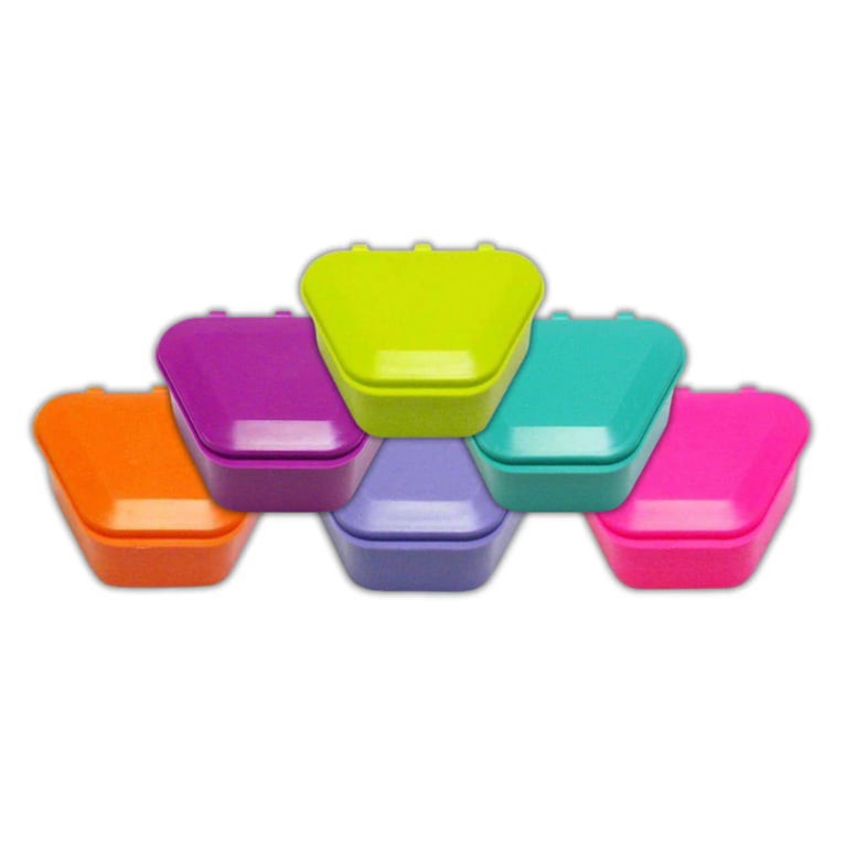 RMH3 Dental Denture Boxes, Assorted Colors, 3" W x 4" L x 2" H, 12/Box. Features 1-3/4" deep