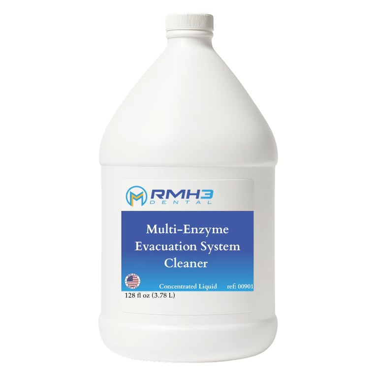 RMH3 Dental Multi-Enzyme Evacuation System Cleaner, Concentrated 1 Gallon, Single Bottle