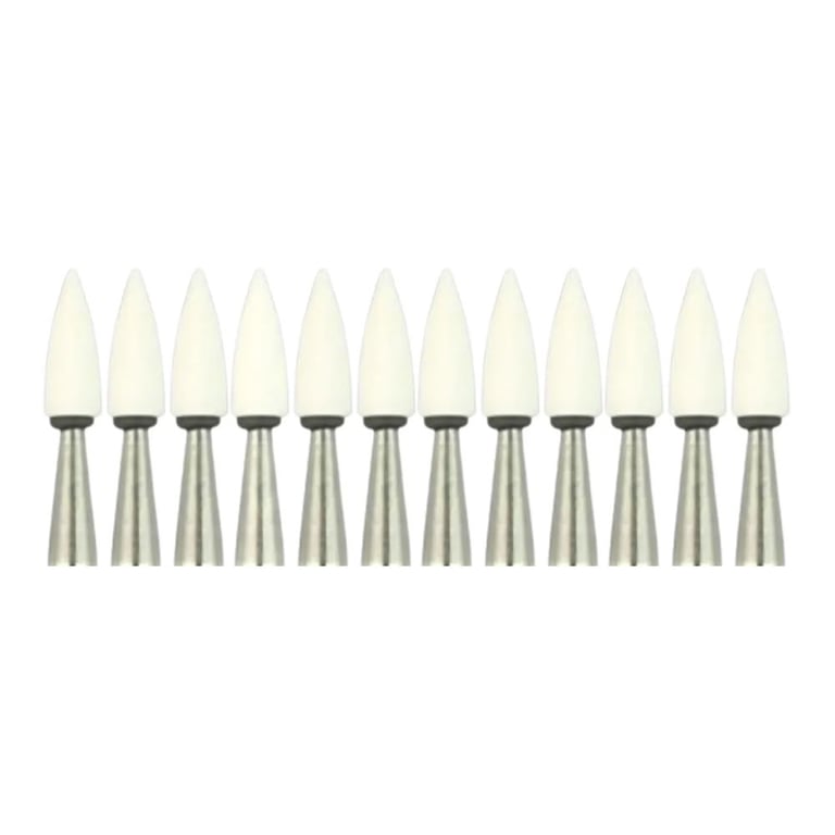 RMH3 Dental FG Aluminum Oxide White Ceramic Grinders, Flame, 12/Pk. Designed for controlled