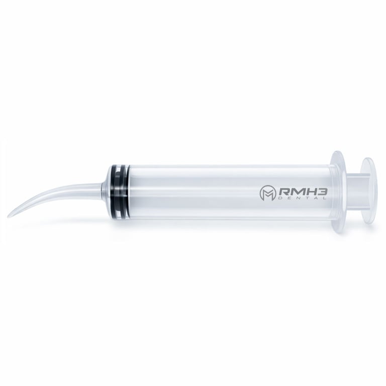 RMH3 Dental 12 cc Utility Syringe with Curved Tip, 50/Box