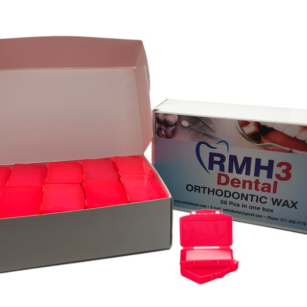 RMH3 Dental Orthodontic Wax Apricot Scented 50 x 5 Stripes/Box. White wax strips in individual