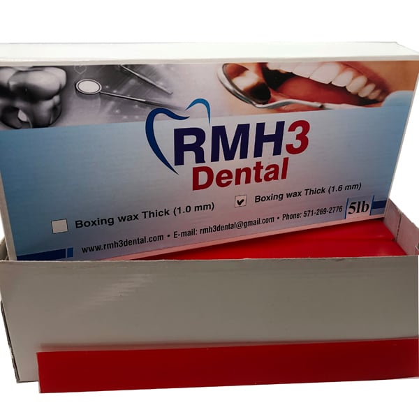 RMH3 Dental 1.6mm Boxing Wax 10"X 1" Red Strips 5Lbs/Box. Sheet size: 10"X 1", Thickness 1.6mm