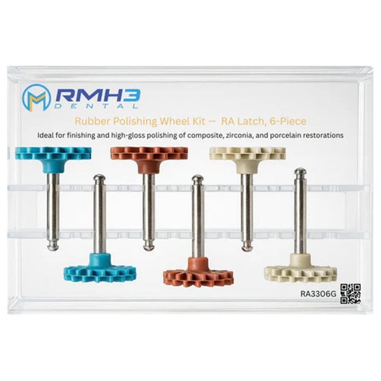 RMH3 Dental 6-Piece Composite Polishing Kit, 1/Pk. Offers a 3-step rubber spiral wheel system