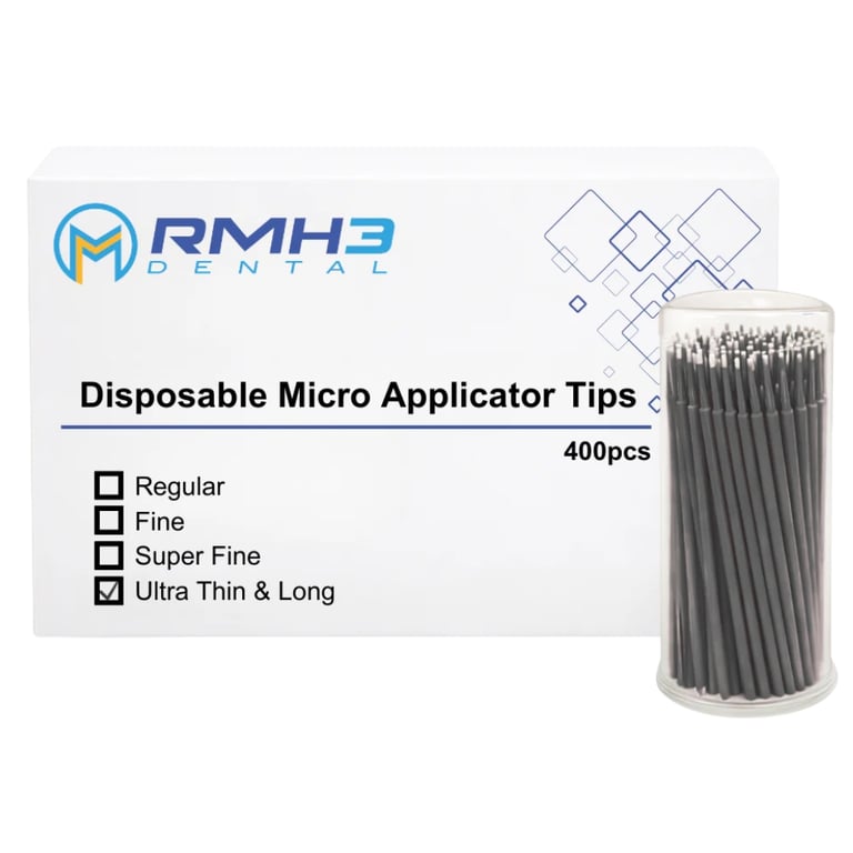 RMH3 Dental Disposable Micro Applicator, 1.2mm, Ultra Thin, Black, 400/Pk. Delivers precision