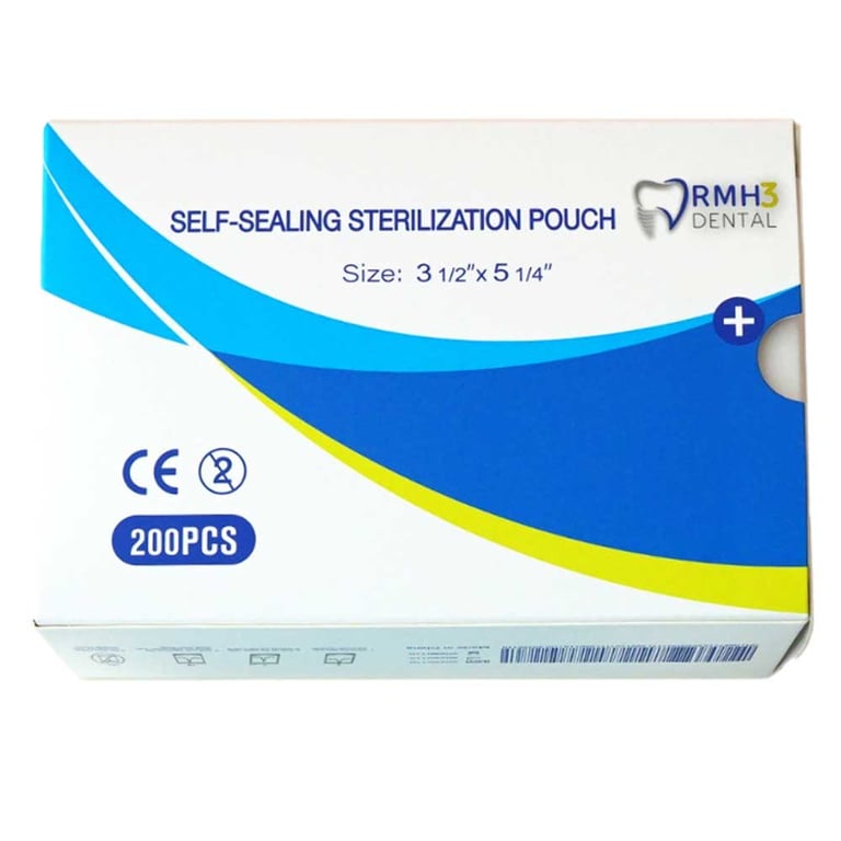 RMH3 Dental 3.5" x 5.25" Self-Sealing Sterilization Pouch, 200/Box