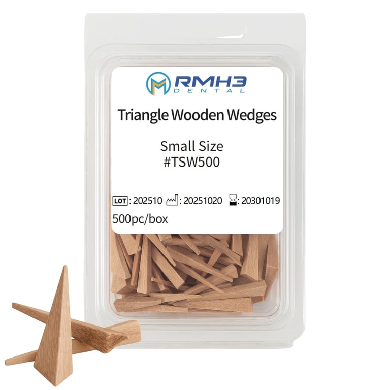 RMH3 Dental Wooden Wedges Small, Triangular Shape, 500/Pk. Triangular natural-wood dental wedges