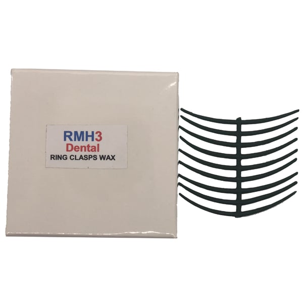 RMH3 Dental Ring Clasps, Curved, Green. 10 Sheets with 18 clasps each