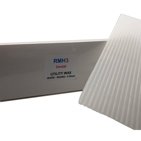 RMH3 Dental Utility Wax White Round 6 Sheets/Box. Sheet size: 10"x3". Total weight: 1lb 4oz