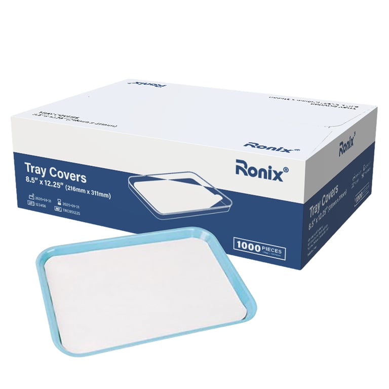 Ronix 8.5" x 12.25" Disposable Tray Cover, Single Use, 1000/Pk. Manufactured from durable
