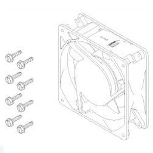 RPI Cooling Fan (230VAC). 4-11/16" x 4-11/16" x 1-1/2", Includes mounting hardware, aluminum