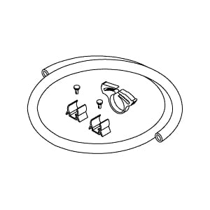 RPI Drain Hose Kit for Midmark Ritter M11, M11D, M9, M9D. Includes a Hose Clip (2 pcs), Pop Rivet