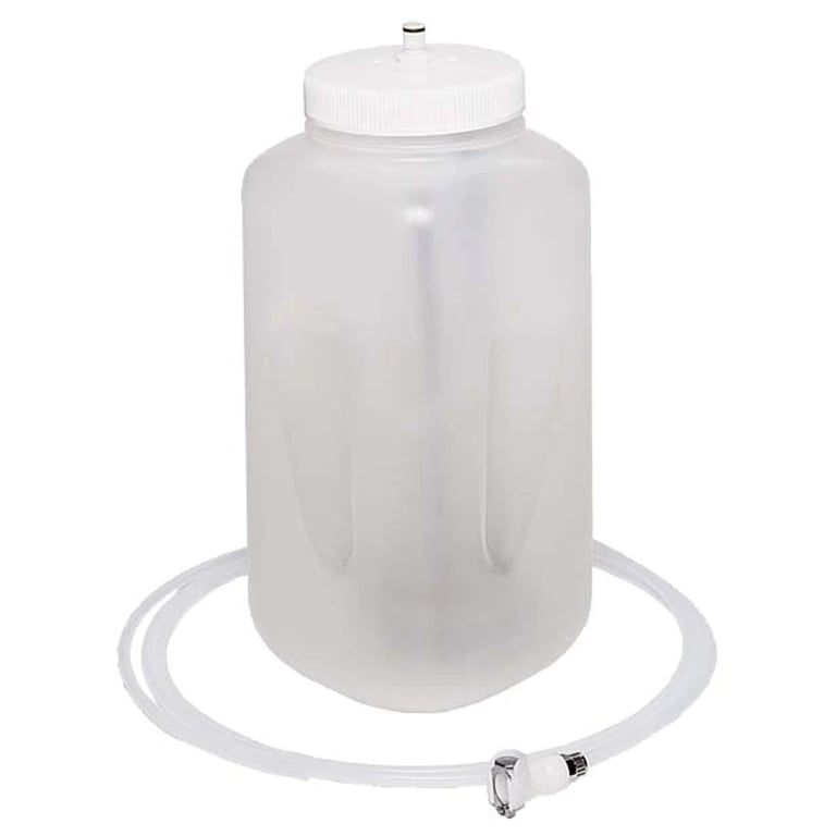 RPI Condenser Waste Bottle Kit. Includes: 1 One gallon bottle with lid, 5 Tubing clips, 8' Tubing