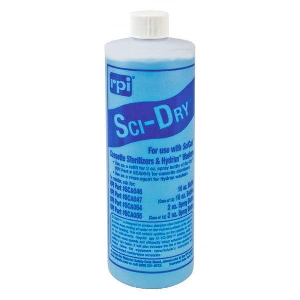 SCI-DRY Drying and Rinse Agent Refill, 16 oz Bottle. Apply to interior surfaces of StatIM