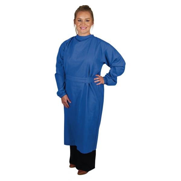 Saddleback Leather Isolation Gown, 100% Cotton, Three Ties in Back, Blue, 1/Pk. One size fits all