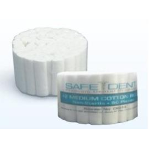 Safe-Dent Cotton Rolls. #2 Medium 1.5" x 3/8", 2000/Box. Non sterile, 0.5 g absorbent. Packaged