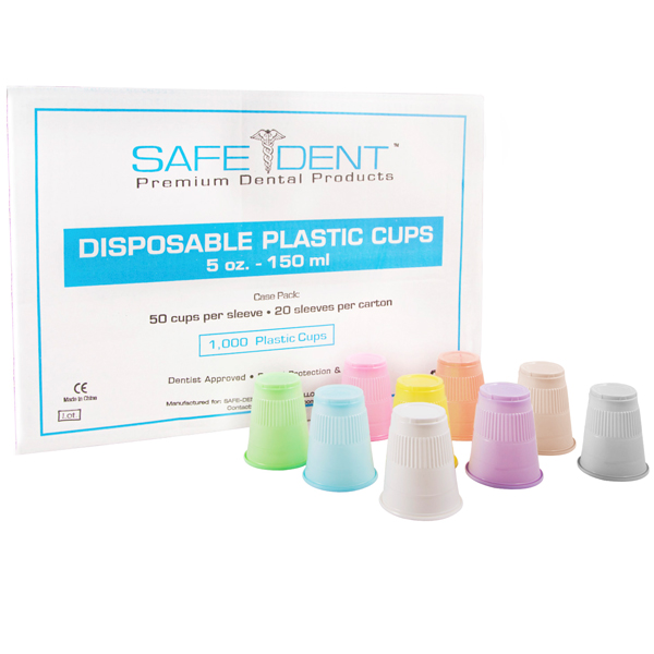 Safe-Dent Yellow 5 oz. plastic cups, ribbed design, case of 1000. Fits in 50 cup dispensers, easy