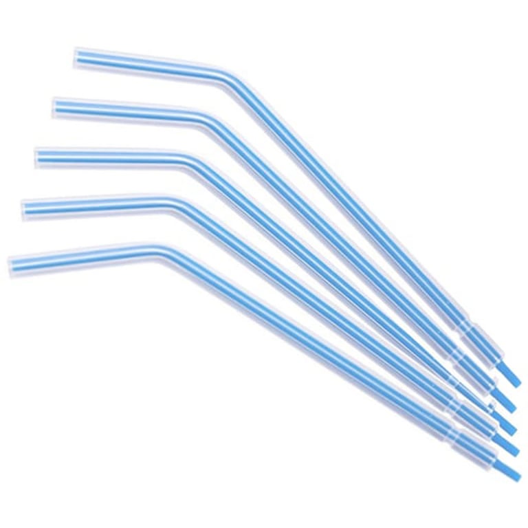 Safe-Dent Crystal Air-Water Syringe Tips, Clear with Blue Core, 250/Pk. Disposable plastic