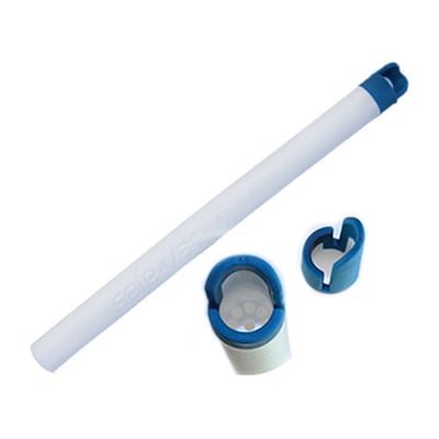 Safe-Vac HVE Tip with built-in internal screen and soft blue tip, pack of 50 tips