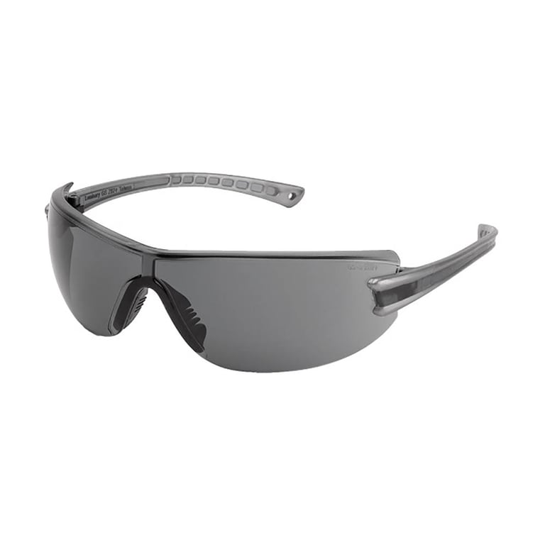 Luminary Polycarbonate Safety Glasses, Anti-Fog, Silver Temples, Gray, 1/Pk. Lightweight design