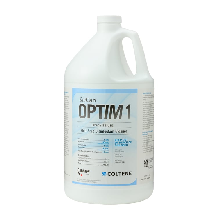 OPTIM 1 one-step cleaner & intermediate level disinfectant, 1 Gallon. One minute broad spectrum