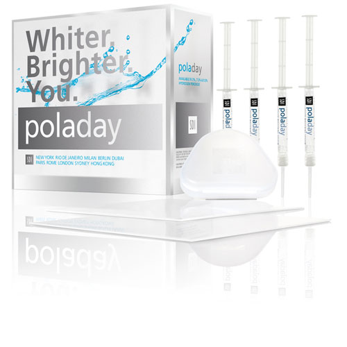 Pola Day 9.5% 10-Syringe Kit. Hydrogen Peroxide-based Take-Home Tooth Whitening System, Spearmint