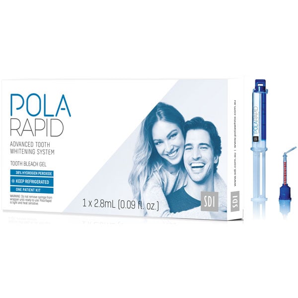 Pola Rapid In Office Teeth Whitening Kit, Single Kit, 38% Hydrogen Peroxide. Kit contains: 2.8 mL