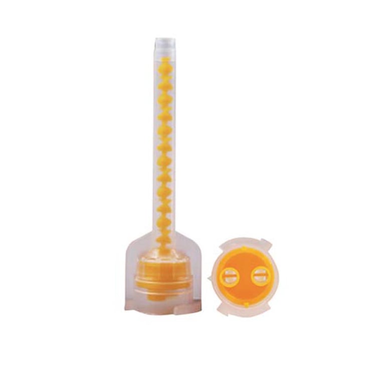 DentiAnn 1:1 HP Mixing Tips, 4.2mm, Small, Yellow, 50/Pk. Designed for controlled, bubble-free