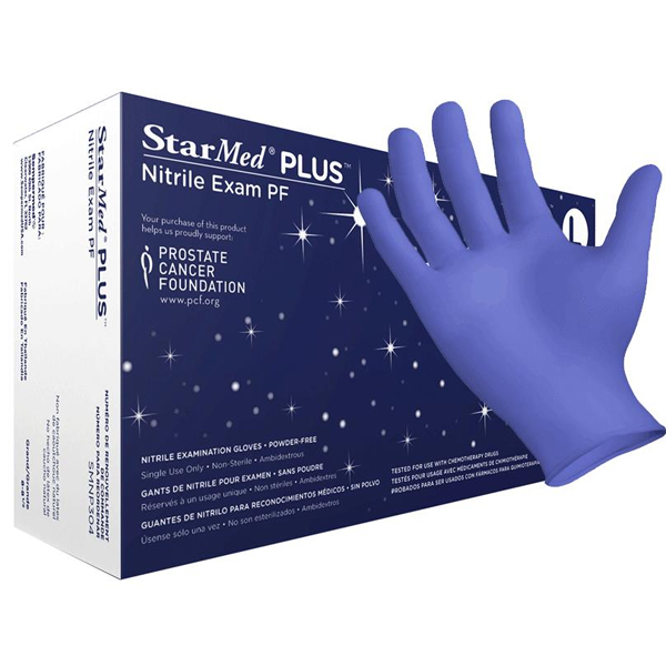 StarMed Plus Nitrile Exam Gloves - LARGE, blue, 300/box. These soft, flexible, and resilient