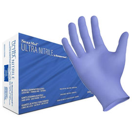 StarMed Ultra Nitrile Exam Gloves X-SMALL 250/Bx. Powder-Free, Textured Fingertips. Comfortable