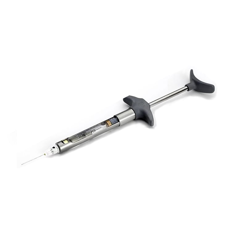 Aspiject Self-Aspirating Syringe with Saddle Grip, Stainless Steel, Lightweight, Hubless Needle