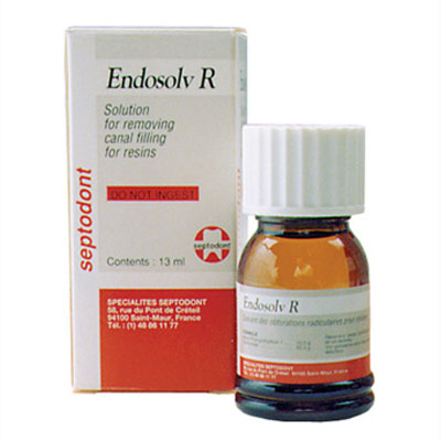 Endosolv Root Canal Filling Remover, R-Phenolic Resin Type. 13 ml Bottle