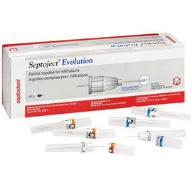 Septoject Evolution 30 Gauge Short 25 mm Infiltration Disposable Dental Needle. Box of 100 Needles